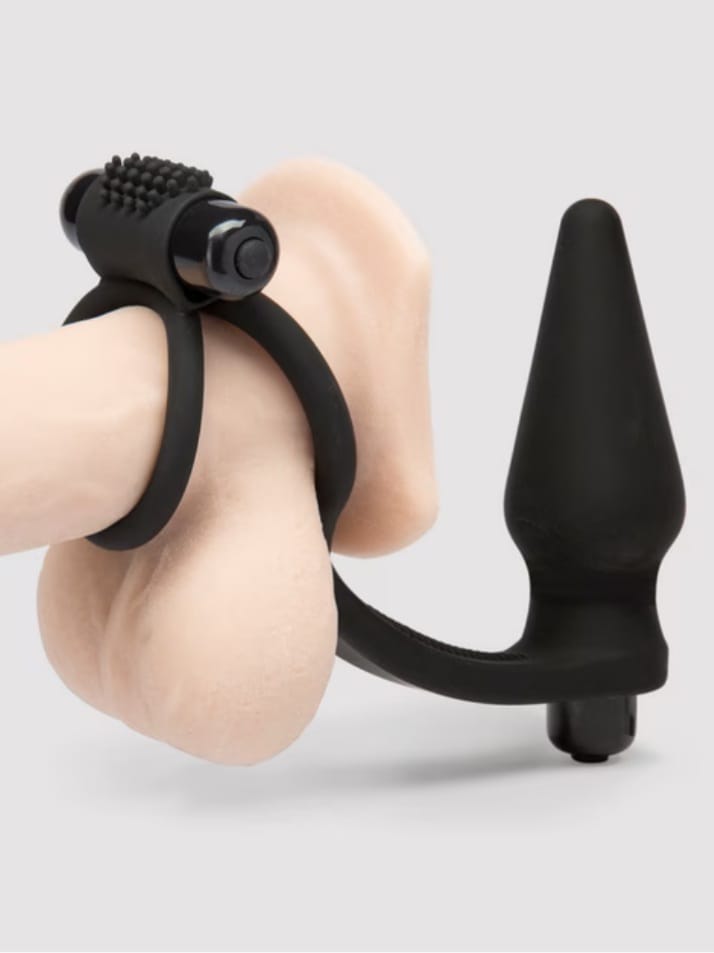 Lovehoney Wowzer 7 Function Double Cock Ring & Vibrating Butt Plug